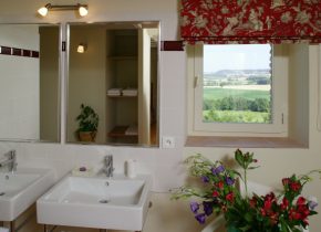 salle d'eau moderne avec douche , très claire